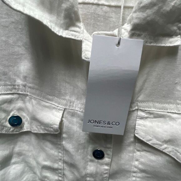 NWT Jones New York size 3X white Linen jacket - Picture 4 of 10